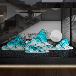 Villa high-end crystal resin luminous island counter custom hotel front desk transparent glacier bar front desk art tea table (复制)